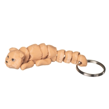 Kot szkocki zwisłouchy jasnobrązowy brelok 3D do kluczy